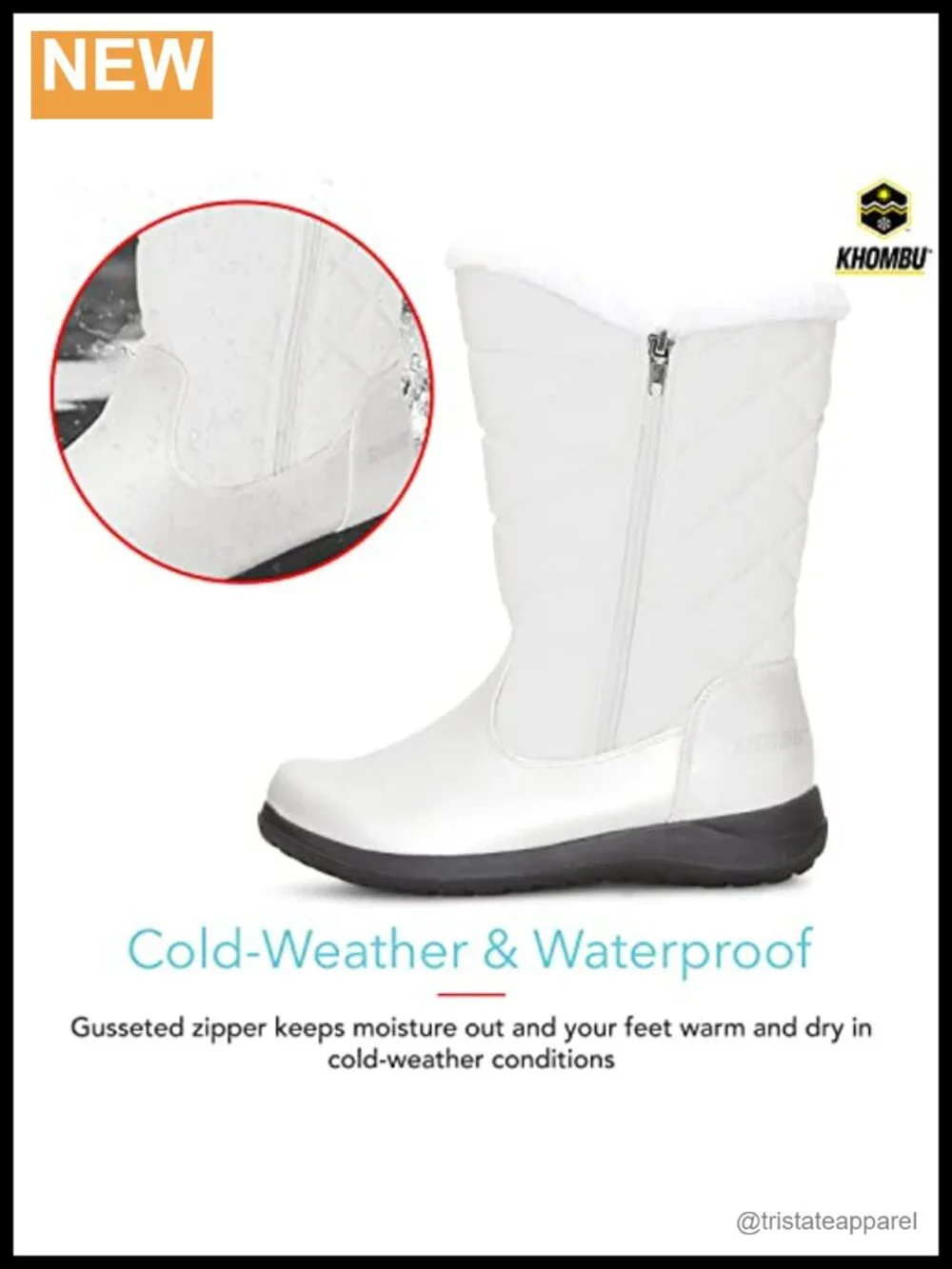 Khombu Women's Carly Mid Winter Snow Boots with Zippers